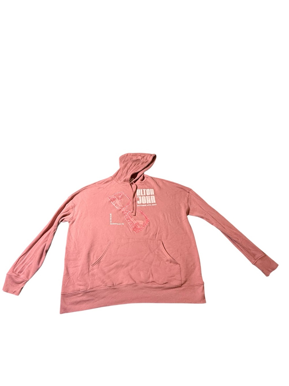 Elton John Nashville Concert Tour Hoodie XL Pink Farewell Yellow Brick Road